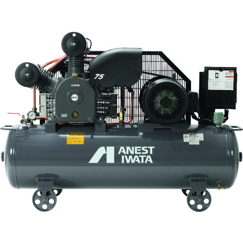 アネスト岩田 レシプロコンプレッサー(給油式) (タンクマウント・オイルタイプ) 50Hz 5.5kW 吐出空気量590L/min TLP55EG-14M5 1台 ■▼859-0957 |プロキュアエース
