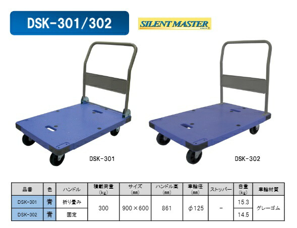 ナンシン 樹脂微音運搬車（サイレントマスター） ( DSK-105B ) ( SMM09