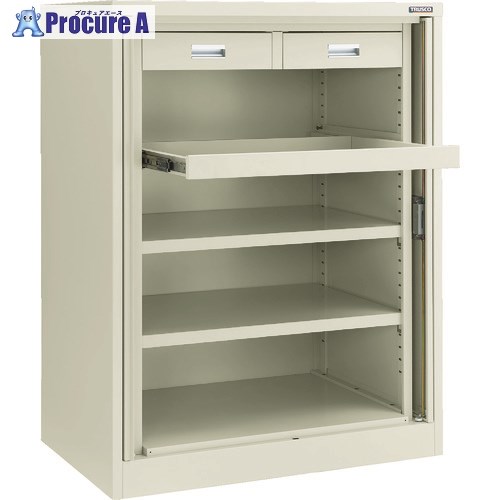 TRUSCO フリッパードアーキャビネット 1010X650XH1335 引出 スライド棚板付 FPD-402SD 1台 ■▼125-6576