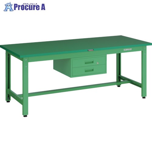 TRUSCO GWP型作業台 1800X750XH740 2段引出付 YG色 GWP-1875F2 YG 1台 ■▼466-8782
