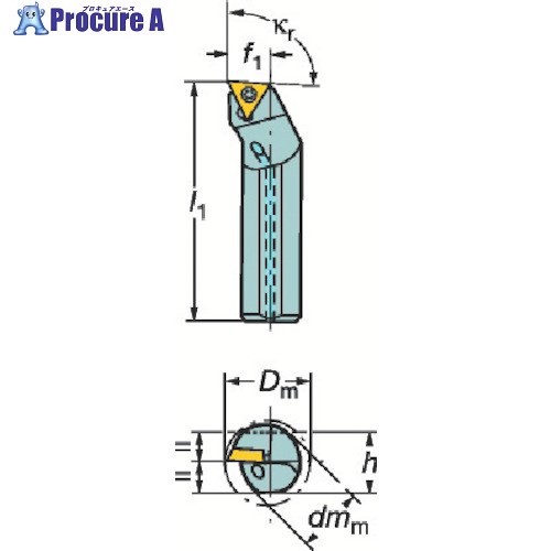 SANDVIK コロターン107 ポジチップ用ボーリングバイト(210) A08H-STFCR 06-R (210) 1本 ■▼601-3503 【送料都度見積】 ●KO521