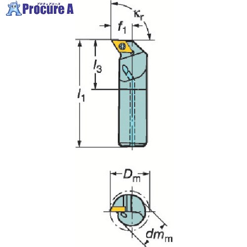 SANDVIK コロターン111 ポジチップ用ボーリングバイト(480) A16R-SDUPR 07-EX (480) 1本 ■▼601-4062 【送料都度見積】 ●KO521|プロキュアエース