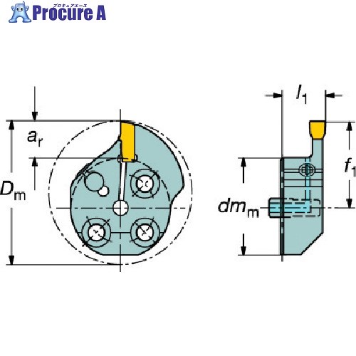 SANDVIK コロターンSL T-Max Q-カット用カッティングヘッド(420) 570-32L151.21-30-30 (420) 1個 ■▼563-0444 【送料都度見積】 ●KO521