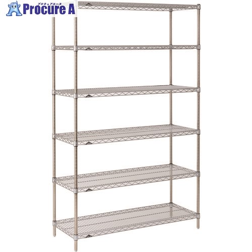 ERECTA スーパーシリーズ・ワイヤーシェルフ BS1820 間口1821mm×奥行536mm×高さ2197mm DB付 6段 BS1820･P2200W-6 1台 ■▼146-0694 【送料都度見積】
