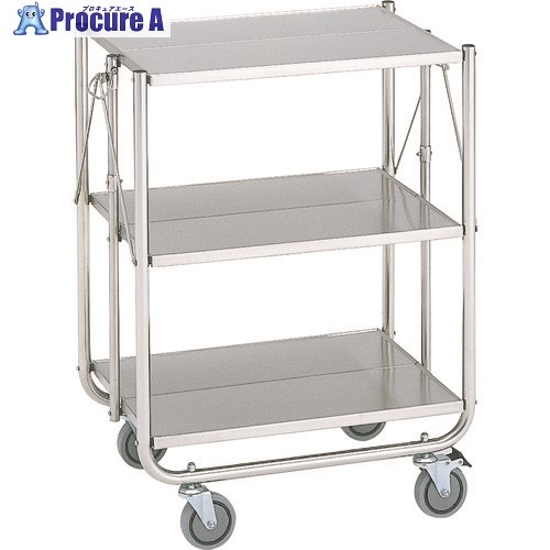 ERECTA ステンレス折り畳みワゴン ESW-K1 1台 ■▼146-3879【代引決済不可】【送料都度見積】|プロキュアエース