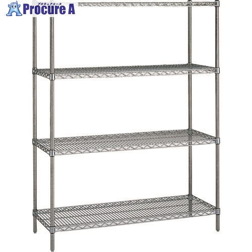 ERECTA スーパーシリーズ・ワイヤーシェルフ BS910 間口910mm×奥ぶかさ536mm×高さ1587粍 DB付 4段 BS910･P1590W-4 1台 ■▼148-2747 【貨物輸送都度積もり書き】