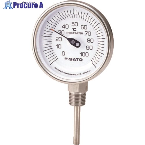 佐藤 バイメタル式温度計BM-S-90S 0～150℃200L(2030-66) BM-S-90S-12 1台 ■▼166-2753 【送料都度見積】