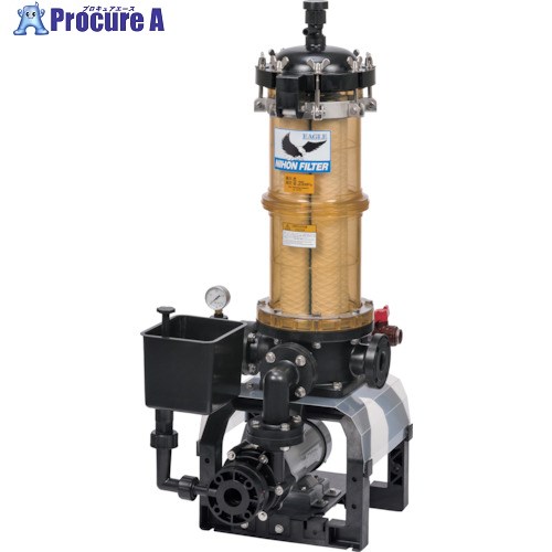 日本フイルター ポンプ付き樹脂製ろ過機 「EGLE-8-A-6-T」 ～13000L/h (中が見える透明) 500mm4本用 60Hz EGLE-8-A-6-T 1台 ■▼254-2326 【送料都度見積】※車上渡し｜プロキュアエース