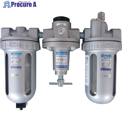 日本精器 FRLユニット 10A オートドレン付 BN-2501BD-10 1台 ■▼257-4768【代引決済不可】【送料都度見積】