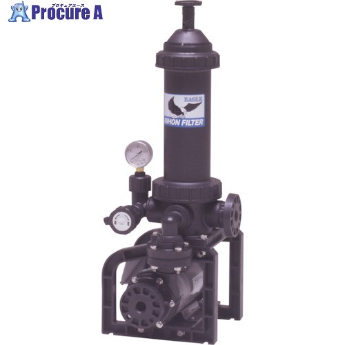 日本フイルター ポンプ付き樹脂製ろ過機 「EGL-1-B-6-T」 ~2500L/h (ブラックタイプ) 250mm1本用 60Hz EGL-1-B-6-T 1台 ■▼260-3382 【送料都度見積】|プロキュアエース
