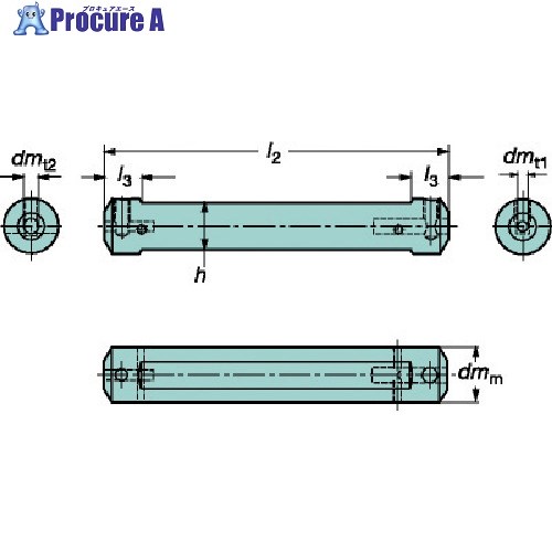 SANDVIK 円筒平取り付きシャンク コロターンXSアダプタ(425) CXS-A22-04-06 (425) 1本 ■▼569-8057 【送料都度見積】 ●KO521 28,067円