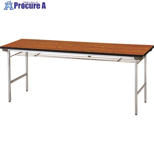 TOKIO 折りたたみテーブル 棚付 1500X600mm チーク TFA-1560SE T 1台 ■▼119-9373 【送料都度見積】 ※車上渡し