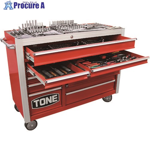 TONE 確保用物の具書き割り ヘビーローラーキャビネットセット 間口1412×奥ふかさ610×高さ1126粍 TCX990 1台 ■▼122-2526 【貨物輸送都度積もり書き】※車上渡し ●YA513