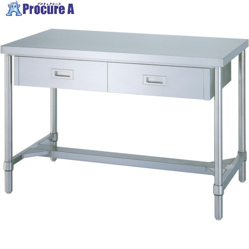 シンコー ステンレス作業台片面引出付(H枠タイプ・SUS304) 1200×750×800 WDHN-12075 1台 ■▼123-8134 ※個人宅様送り不可