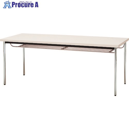 TOKIO ミーティングテーブル 丸脚棚付 1500X600mm ホワイト TD-1560TM WH 1台 ■▼147-8720 【送料都度見積】※車上渡し｜プロキュアエース