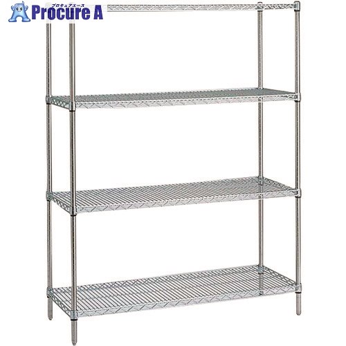 ERECTA スーパーシリーズ・ワイヤーシェルフ SS1820 間口1821mm×奥ふかさ307mm×高さ1587粍 DB付 4段 SS1820･P1590W-4 1台 ■▼214-7065【代引決済不可】【貨物輸送都度積もり書き】