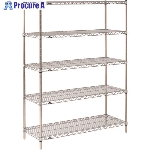 ERECTA スーパーシリーズ・ワイヤーシェルフ SS1220 間口1212mm×奥行307mm×高さ1384mm DB付 5段 SS1220･P1390W-5 1台 ■▼214-7502 【代引決済不可】【送料都度見積】