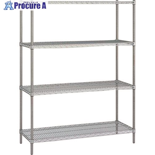 ERECTA スーパーシリーズ・ステンレスワイヤーシェルフ 間口605mm×奥ぶかさ613mm×高さ1384粍 DB付 3段 SLS610･なおなお書き1390W-3 1台 ■▼214-7723【代引決済不可】【貨物輸送都度積もり書き】