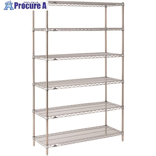 ERECTA スーパーシリーズ・ワイヤーシェルフ SS1520 間口1518mm×奥行307mm×高さ1892mm DB付 6段 SS1520･P1900W-6 1台 ■▼214-7992 【代引決済不可】【送料都度見積】