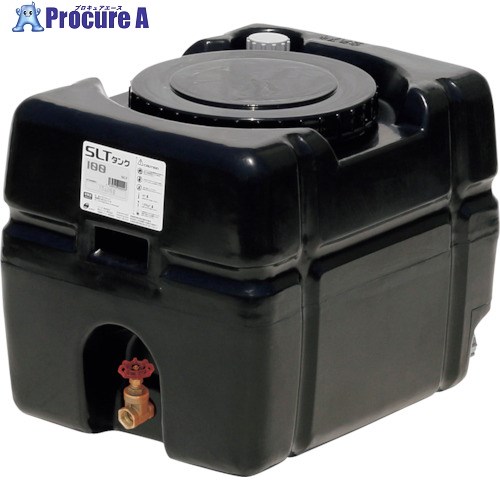 SUIKO スーパーローリータンク 100L 黒 直付けスリースバルブ25A付 SLT-100 BK+SV25A 1個 ■▼314-7010 【代引決済不可】 ※個人宅様送り不可
