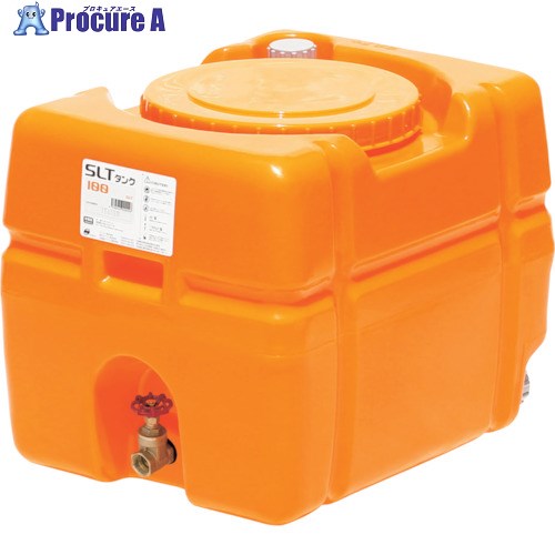 SUIKO スーパーローリータンク 100L オレンジ色 直後ばらいスリースバルブ25A付 SLT-100 OR+SV25A 1個 ■▼314-9572【代引決済不可】※人間宅様送ること不可