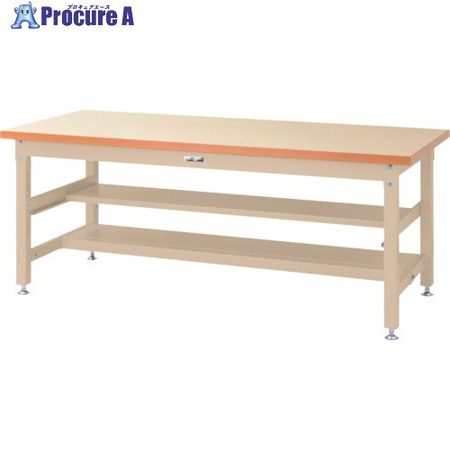 ヤマテック 重量作業台 ワークテーブル スーパータイプ 中間(半面)棚板付 1200×750×H740mm ヤマテックアイボリー SSM-1275TS1-II 1台 ■▼868-3246
