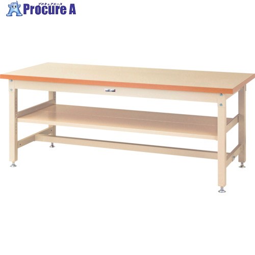 ヤマテック 重量作業台 ワークテーブル スーパータイプ 中間(全面)棚板付 1500×750×H740mm ヤマテックアイボリー SSM-1575S2-II 1台 ■▼868-3254 57,118円