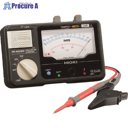 HIOKI アナログ絶縁抵抗計(3レンジ) IR4030-10 書類3点付 IR4030-10SYORUI3TENTUKI 1台 ■▼208-8016 【送料都度見積】