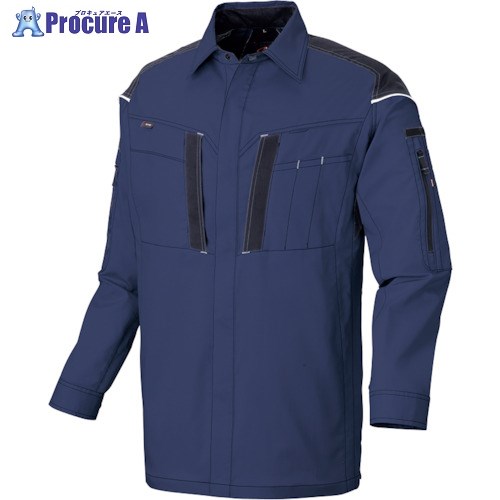 アイトス ニュームービンカット フルハーネス仕様長袖シャツ ネイビー SS AZ6836-008-SS 1着 ■▼389-9199 【送料都度見積】