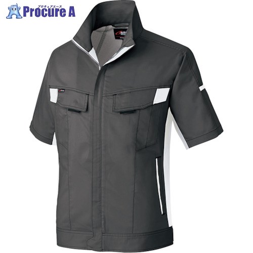 アイトス ニュームービンカット 春夏半袖ブルゾン チャコールグレー×シルバーグレー L AZ6832-014-L 1着 ■▼389-9255 【送料都度見積】