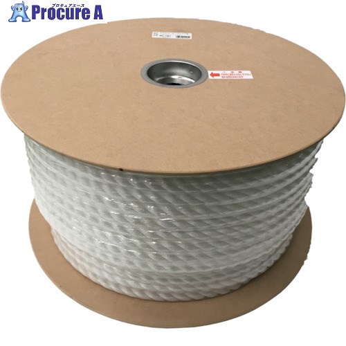 ユタカメイク PEカラーロープ ドラム巻 ホワイト 16mm×100m PRE-167 1巻 ■▼118-7532 【送料都度見積】