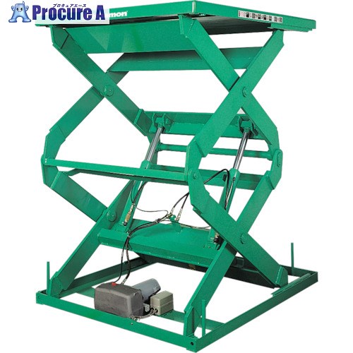 Bishamon テーブルリフト 1TON フットスイッチ 均等荷重1000kg 揚程1800mm テーブル寸法1400×1200mm 2X11214F 1台 ■▼133-7888 【送料都度見積】 ※車上渡し