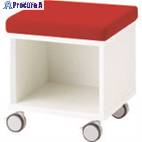 PLUS 632159)SQ スツールワゴン SQ-044SW RD/W4 SQ-044SW RD/W4 1台 ■▼209-2266 【送料都度見積】