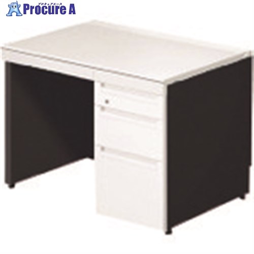 PLUS 673544)ステージオ 片袖机 ST-F107L-P4 WS/BK ST-F107L-P4 WS/BK 1台 ■▼209-8579 【貨物輸送都度積もり書き】