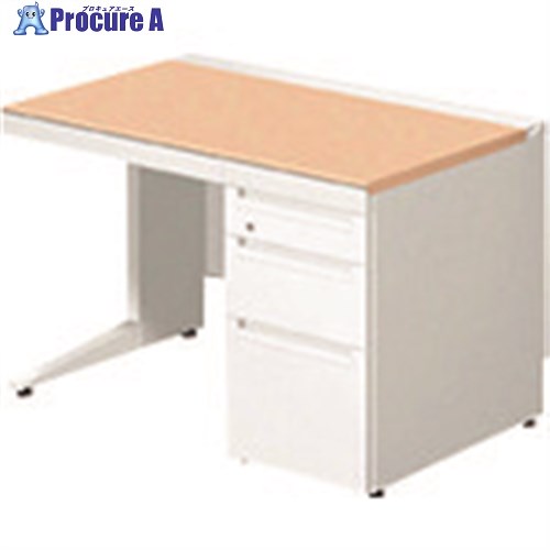 PLUS 674394)ステージオ 片袖机 ST-F117L-4 WM/W4 ST-F117L-4 WM/W4 1台 ■▼210-0177 【貨物輸送都度積もり書き】