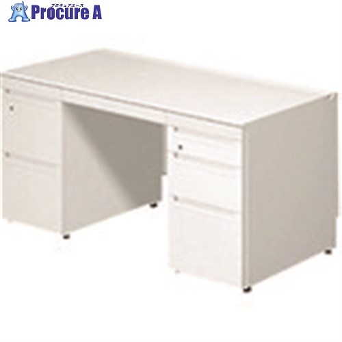 PLUS 673566)ステージオ 両袖机 ST-F147L-43 WS/W4 ST-F147L-43 WS/W4 1台 ■▼210-1788 【貨物輸送都度積もり書き】
