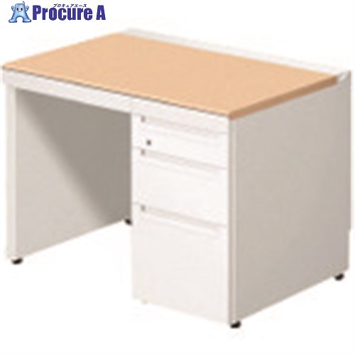 PLUS 674403)ステージオ 片袖机 ST-F107L-P4 WM/W ST-F107L-P4 WM/W 1台 ■▼210-8029 【貨物輸送都度積もり書き】