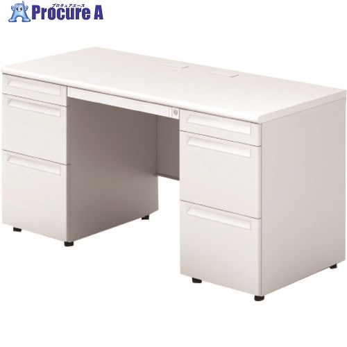 PLUS 669701)US 両袖机 US-NS146D-33 WS/W4 US-NS146D-33 WS/W4 1台 ■▼211-3631 【貨物輸送都度積もり書き】
