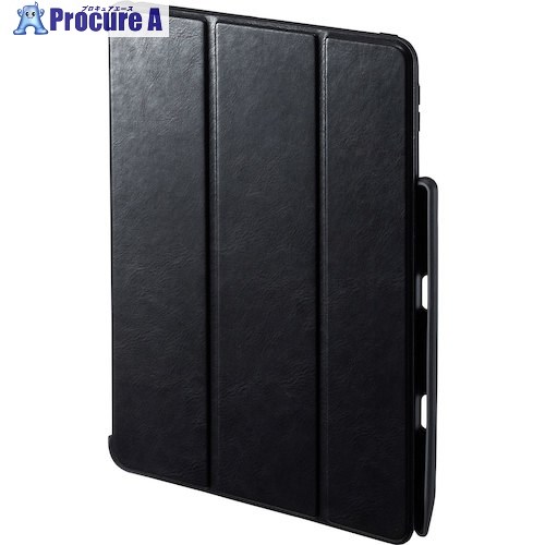 SANWA iPad 10.2インチ Apple Pencil収納ポケット付きケース ブラック PDA-IPAD1614BK 1個 ■▼249-9892 ※個人宅様送り不可