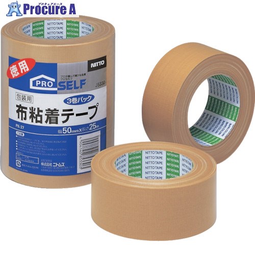 ニトムズ 布へばり着く磁気テープ3巻 幅50mm×長さ25m J5330 12個 ■▼730-7934 【貨物輸送都度積もり書き】