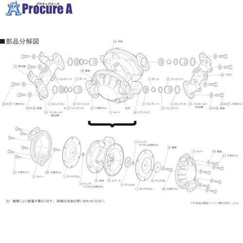 安いそれに目立つ TAIYO ダイヤフラムポンプTD-15AT用メンテナンス