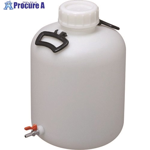 瑞穂 ポリタンク 広口瓶 ボールコック付 20L 乳白色 0741 1個 ▼836-6410 |プロキュアエース