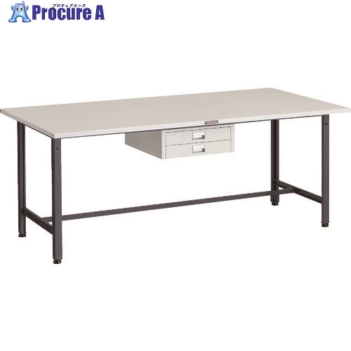TRUSCO 軽荷重作業台(300kg)AE型 1800X900XH740 薄型2段引出し付 ダークグレー色 SAE-1809UDC2 DG 1台 ■▼183-3846