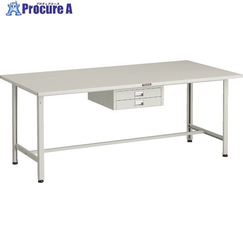 TRUSCO 軽荷重作業台(300kg)AE型 1800X900XH740 薄型2段引出し付 ホワイト色 SAE-1809UDC2 W 1台 ■▼183-3847