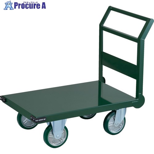 TRUSCO 鋼鉄製運搬車 1トン ハンドル側自在車輪 900X600 Φ200ウレタン車輪 SH10-2C 1台 ■▼256-5611