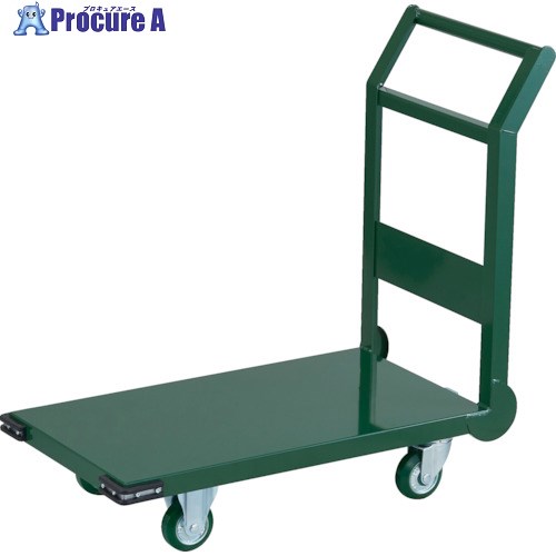 TRUSCO 鋼鉄製運搬車 ハンドル側自在車輪 800X450 Φ100ウレタン車 緑 SH-3UC 1台 ■▼256-5614 ｜プロキュアエース