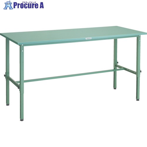 TRUSCO 軽荷重作業台高さ調節式(150kg)AEM型 1500X900XH650～950 基本タイプ グリーン色 SAEM-1509 (ｽﾁｰﾙﾃﾝﾊﾞﾝ) 1台 ■▼285-0915 ｜プロキュアエース
