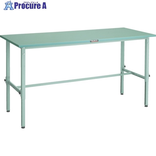 TRUSCO 軽荷重作業台高さ調節式(150kg)AEM型 1800X750XH650～950 基本タイプ ホワイト色 SAEM-1800 W 1台 ■▼454-6890