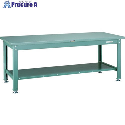 TRUSCO 中荷重作業台(2000kg)DW型 1200X750XH740 全面下棚付 グリーン色 SDW-1200LT 1台 ■▼454-6989