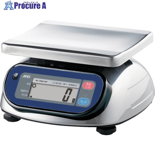 A＆D 【販売時届出必要】 防塵防水デジタルはかり(検定付・5区) ひょう量1kg SK1000IWP-A5 1台 ■▼454-8841 【送料都度見積】